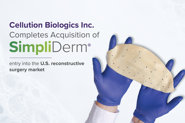 Cellution Biologics Completes Acquisition of SimpliDerm® from Elutia Inc.